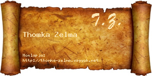 Thomka Zelma névjegykártya
